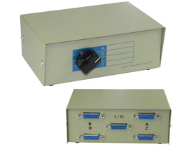 Data Switch, 4 Way with DB-15 Connectors